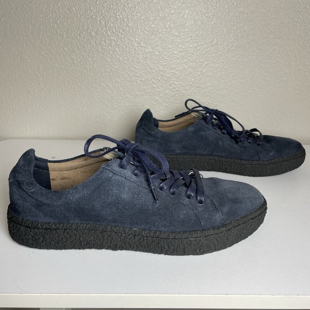 Banana Republic Ortholite Blue Navy Leather Nicklas Sneaker Shoes Size 7 M